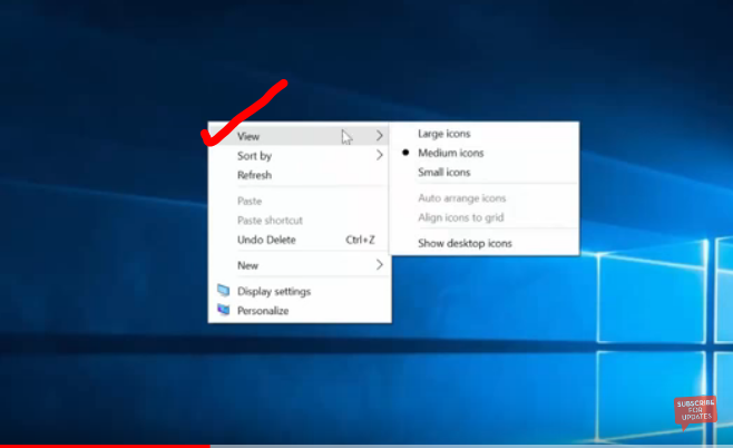 hide or show desktop icon Windows 10