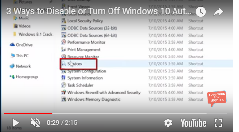 disable automatic update in windows 10