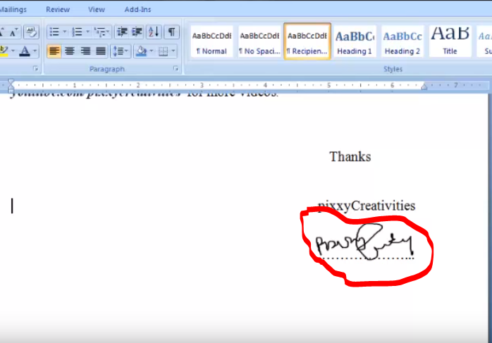 sign documents in Microsoft Word