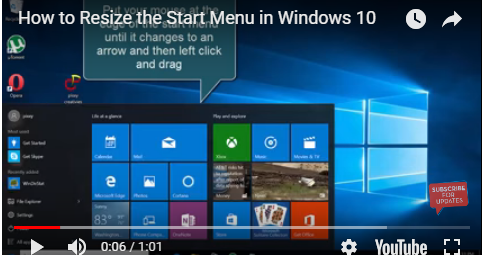 resize the start menu in windows 10