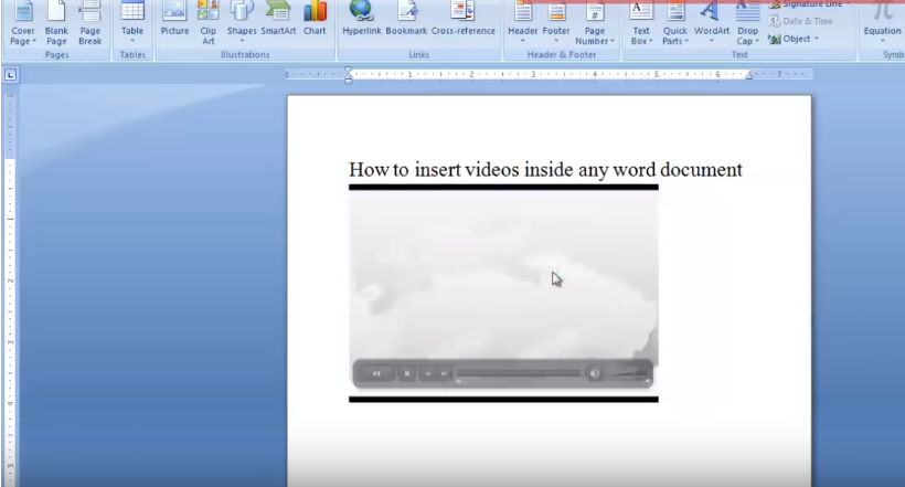 insert videos inside Microsoft word documents